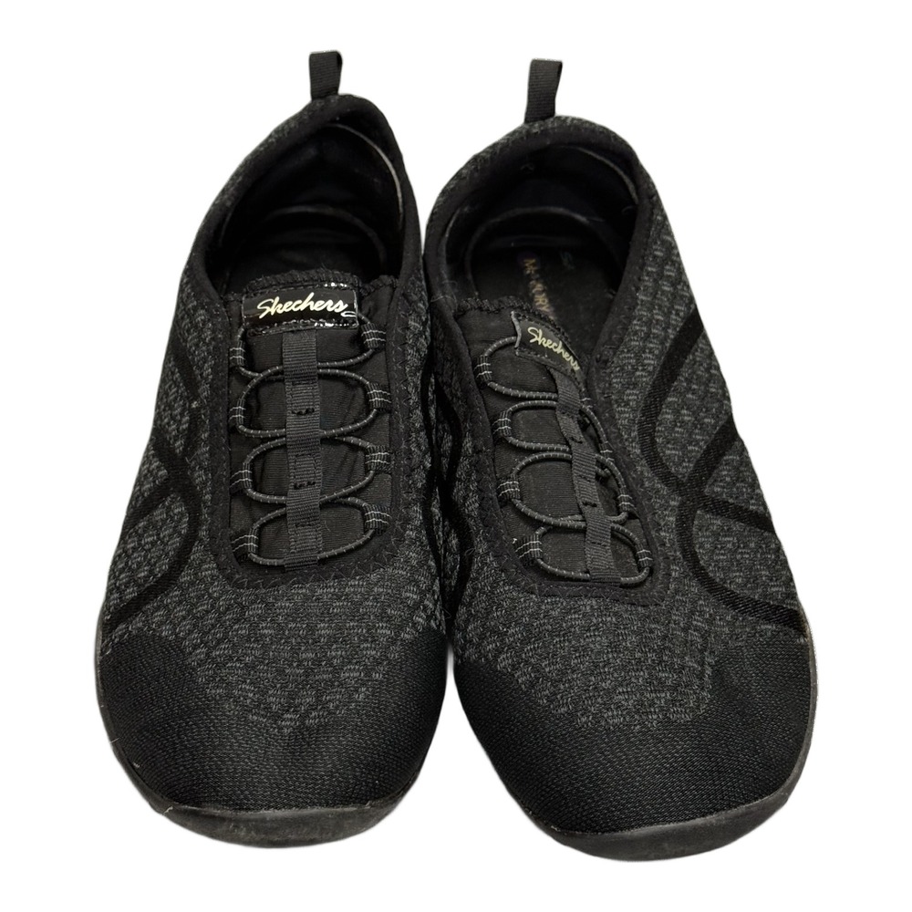 Skechers women's slip on sneakers size 11 black knit comfort